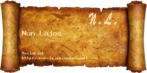 Nun Lajos névjegykártya
